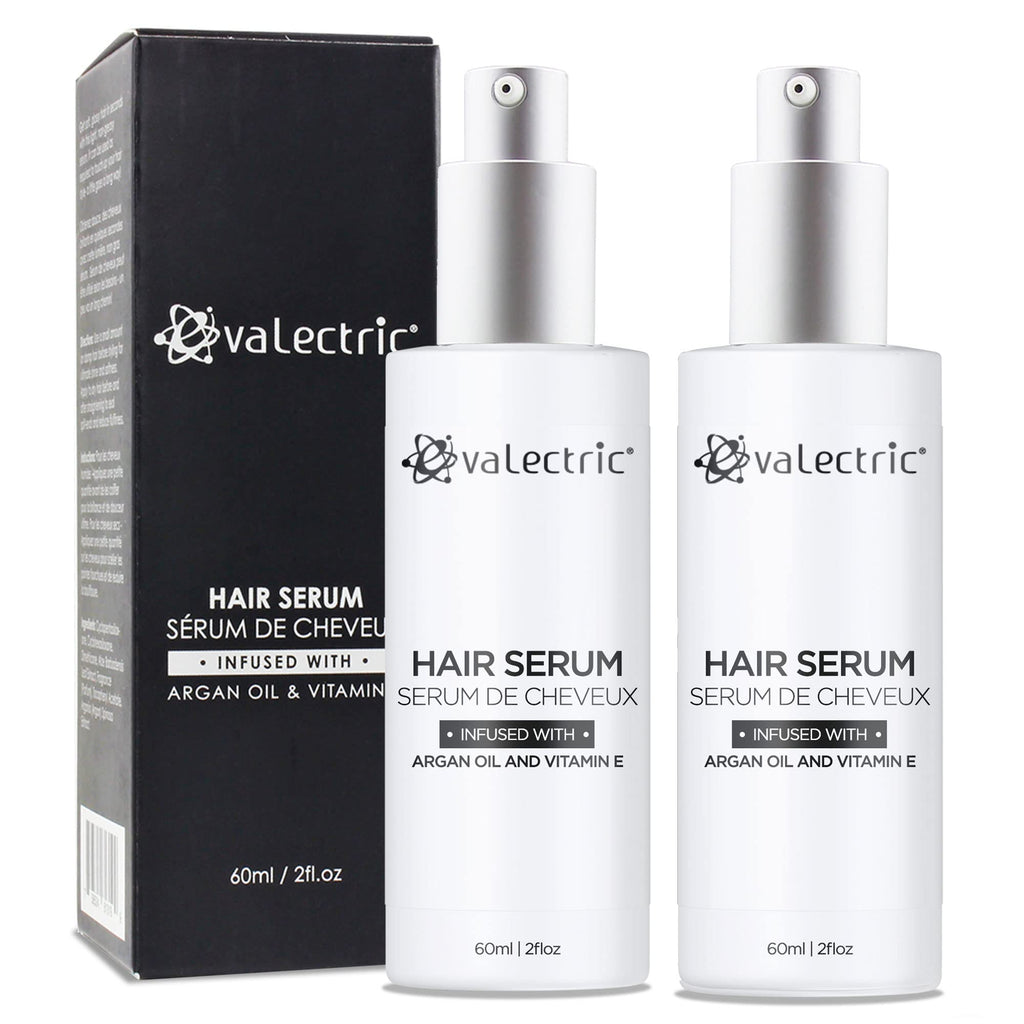 Evalectric Argan Oil Hair Serum – For Dry, Damaged, Curly or Frizzy Hair (2 × 2 fl oz)
