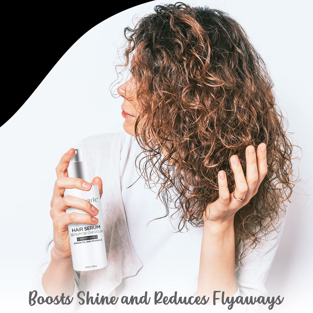 Evalectric Argan Oil Hair Serum – For Dry, Damaged, Curly or Frizzy Hair (2 × 2 fl oz)