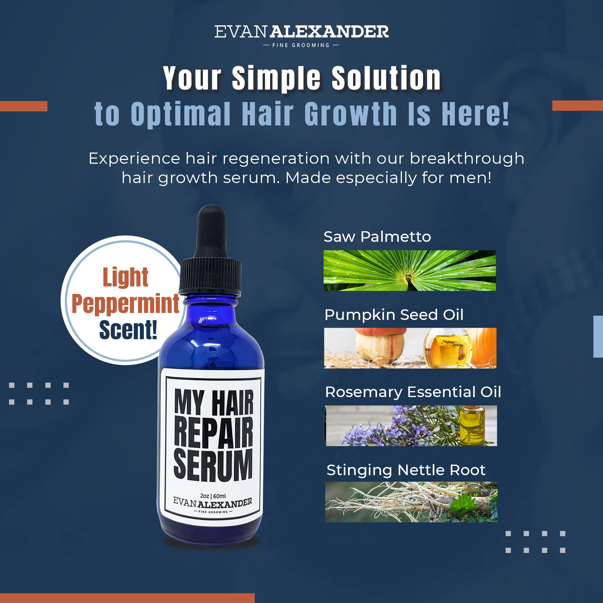 Evan Alexander Fine Grooming MY Hair Repair Serum (2oz) – Thicker Hair & Healthier Scalp