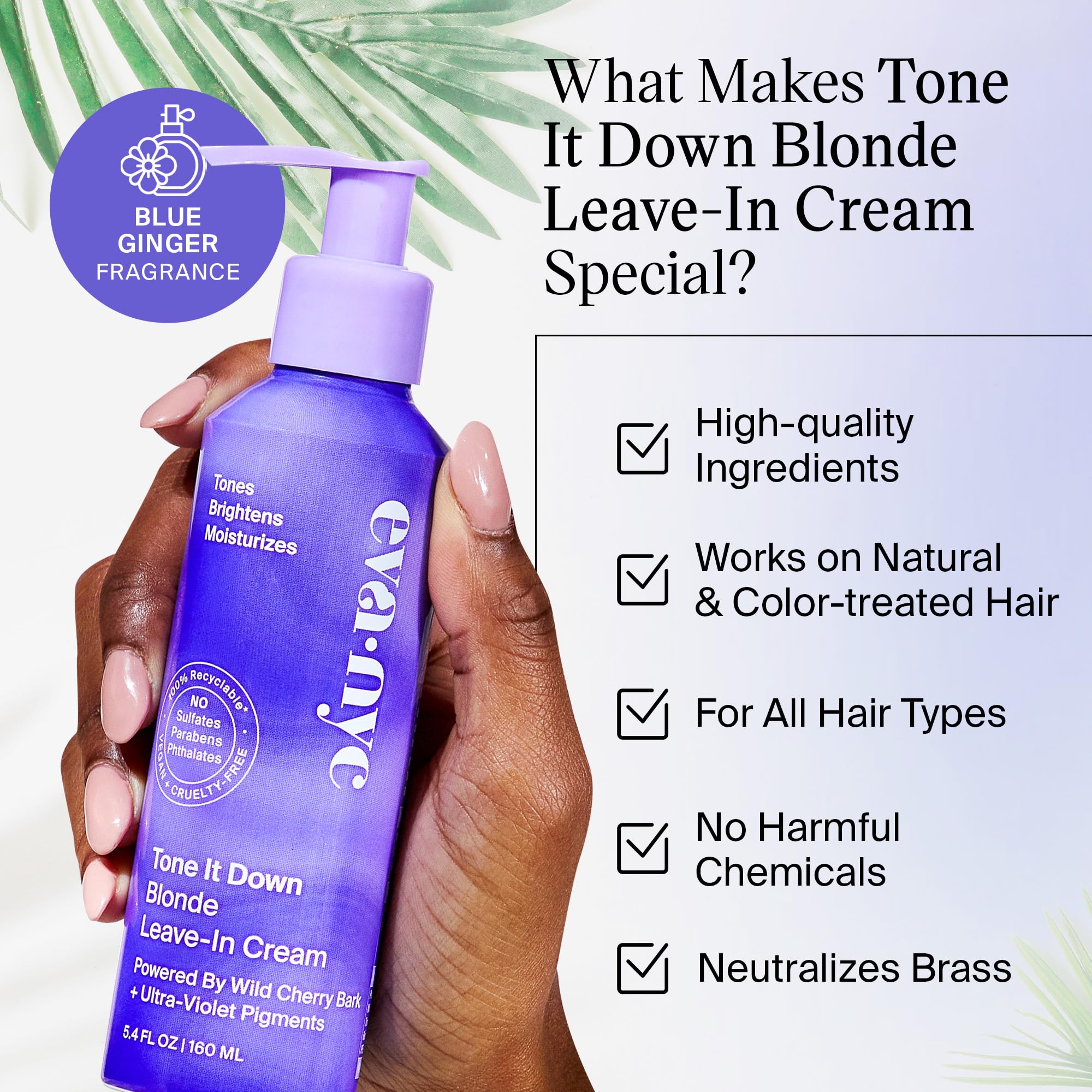 EVANYC Leave-In Hair Cream for Blonde Hair – Tone It Down, No-Rinse Toner