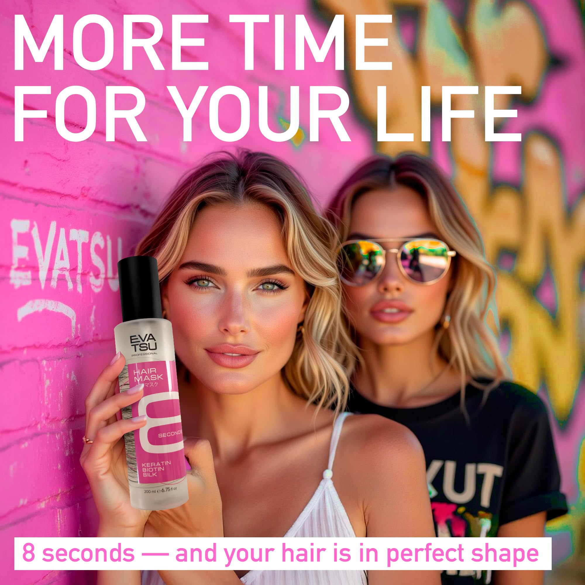 EVATSU 8-Second Hydrating Hair Mask Spray – Deep Keratin Treatment for Dry, Damaged, Frizzy Hair (6.75 oz)