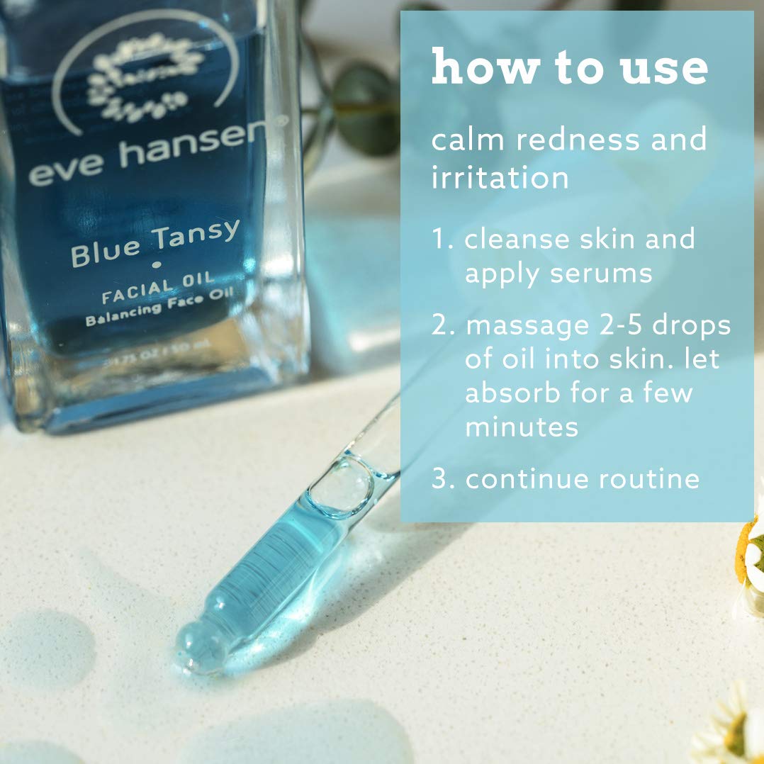 Eve Hansen Blue Tansy Facial Oil Moisturizer – Balancing, Non-Greasy (1.7 oz)