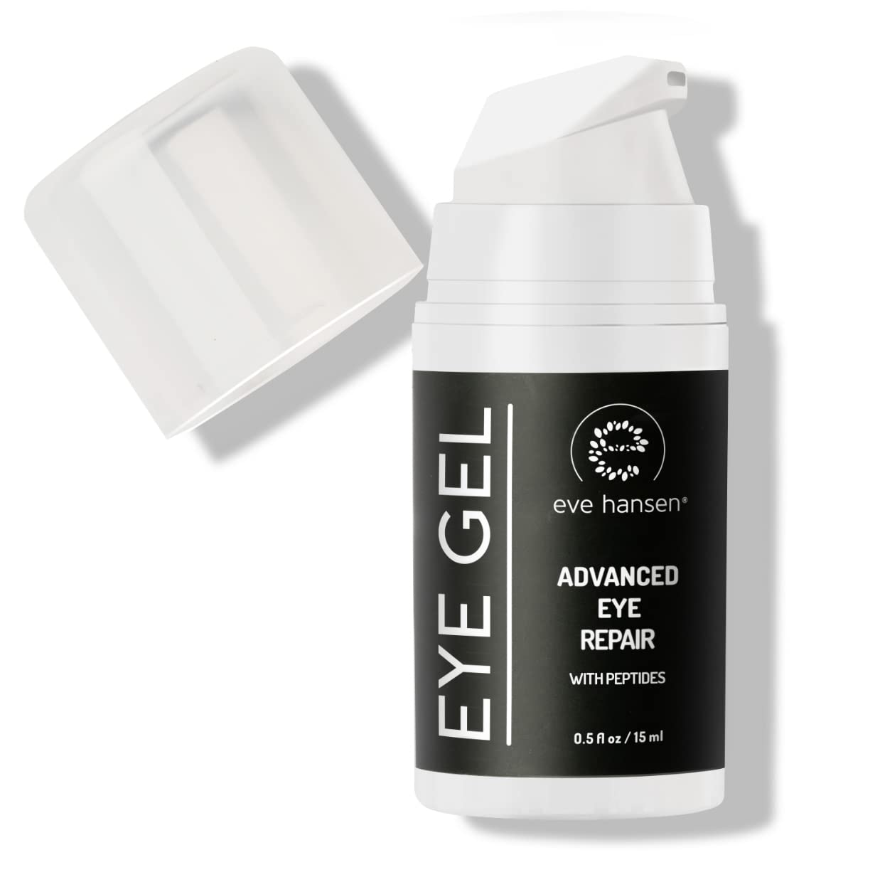 Eve Hansen Anti-Aging Eye Gel with Peptides | Plant Stem Cells, Hyaluronic Acid & Vitamin E | Cruelty-Free, Vegan, Made in USA | 0.5 oz