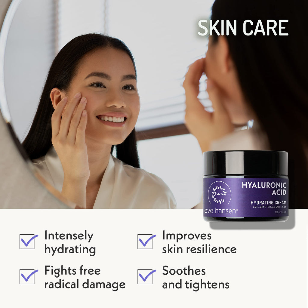 Eve Hansen Hyaluronic Acid Cream for Face – Natural Moisturizer & Anti-Aging (1.75 oz)