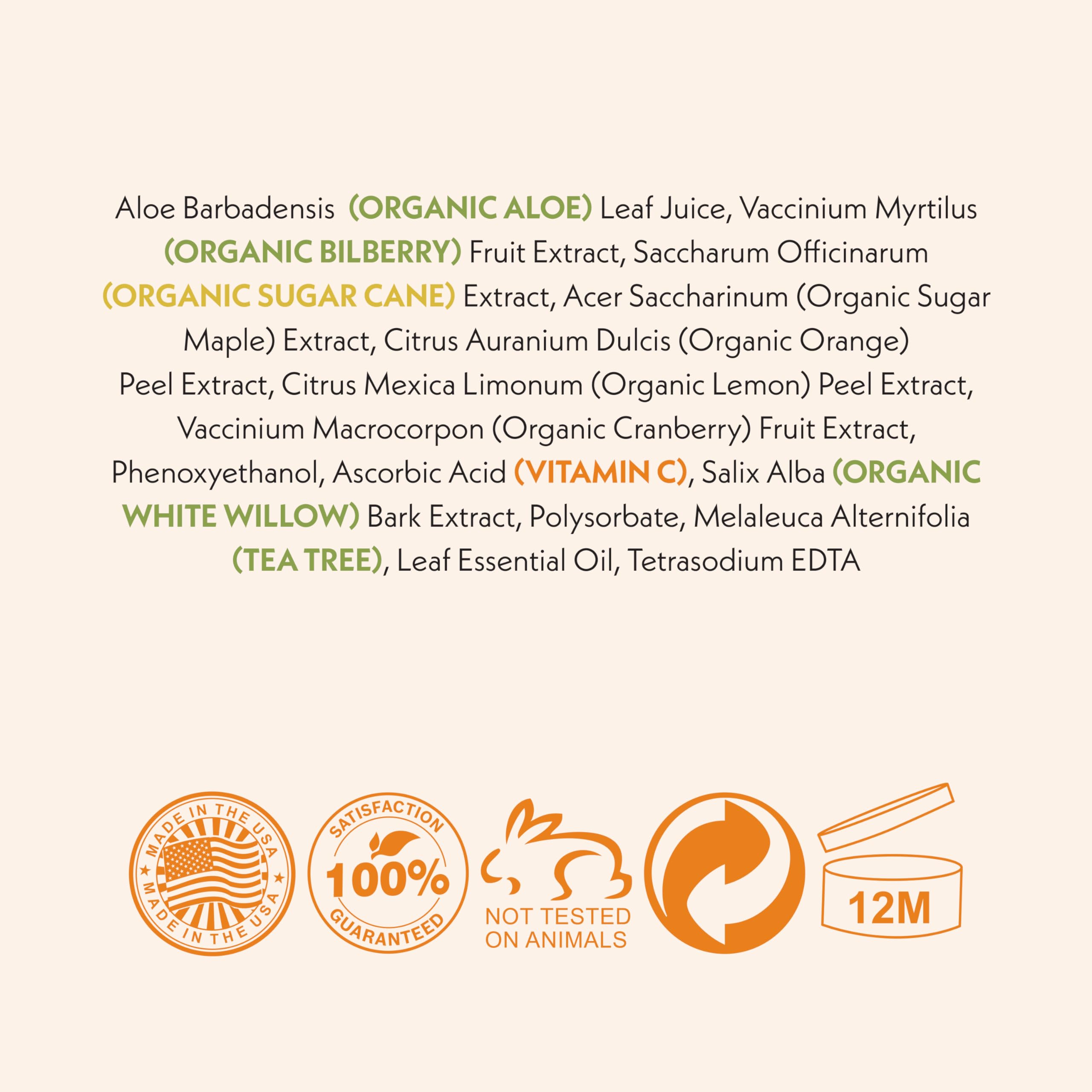 Eve Hansen Vitamin C Toner for Face | Hydrating Toner with Aloe, Citric Acid & Tea Tree