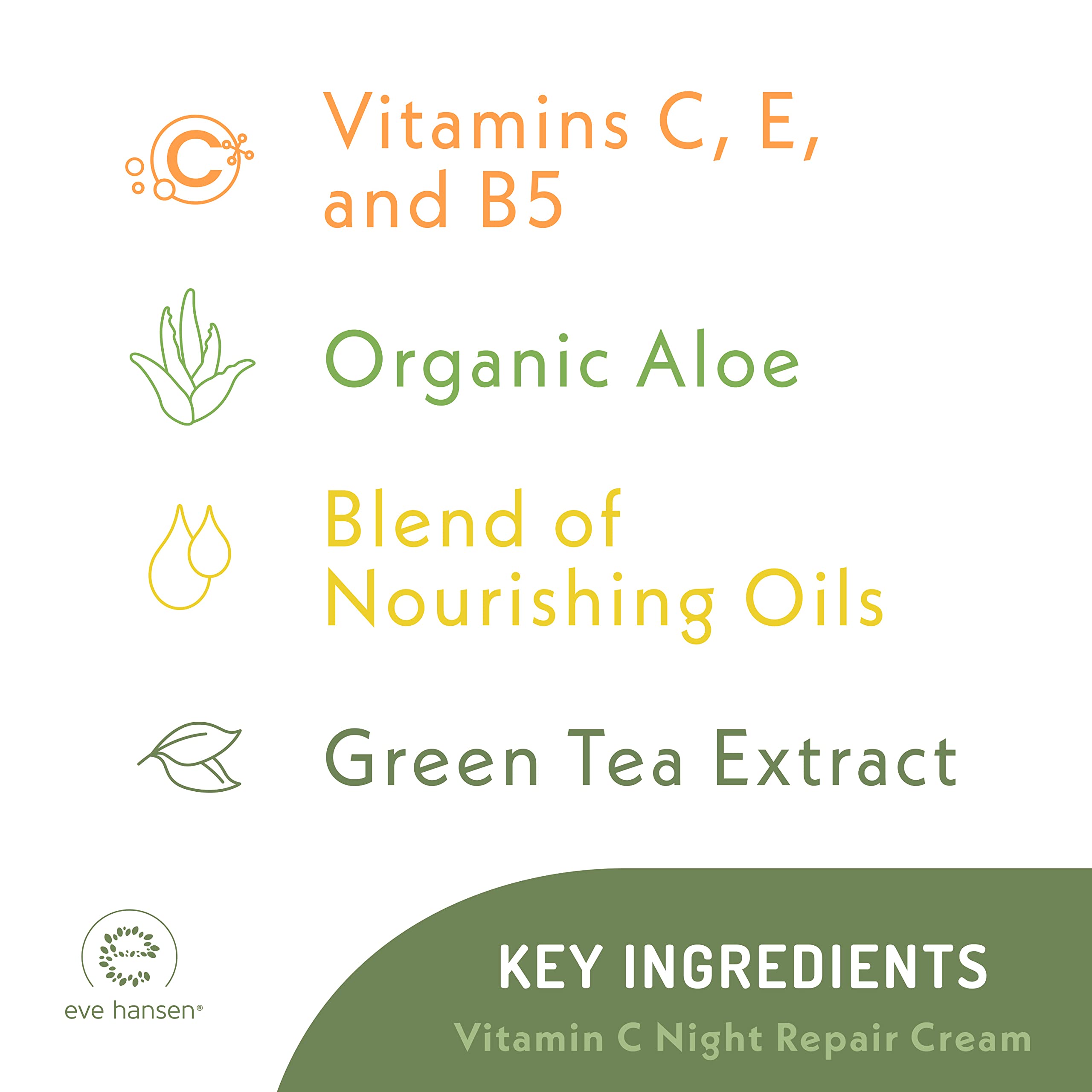 Eve Hansen Vitamin C Night Cream for Face & Neck – Hydrating, Brightening