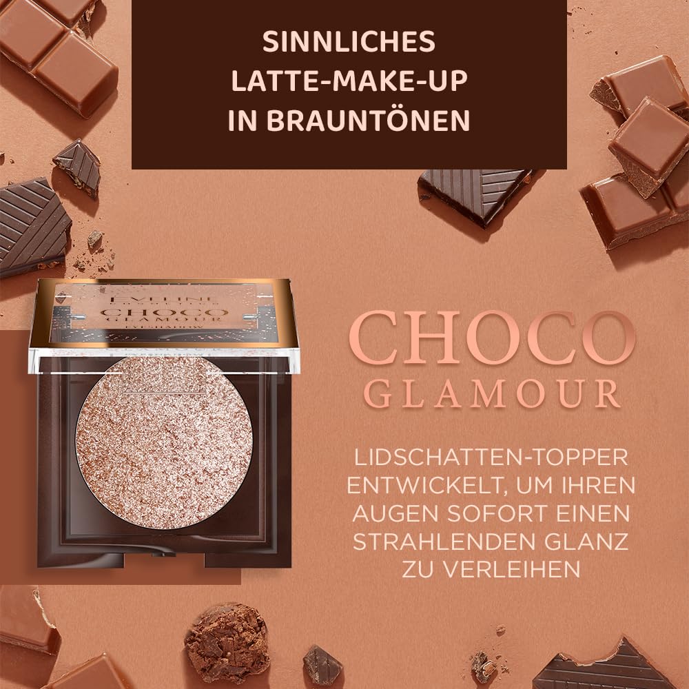 Eveline Cosmetics CHOCO GLAMOUR Mono Eyeshadow N01 Moon Sparkle – Luxury Topper for Wet or Dry Application