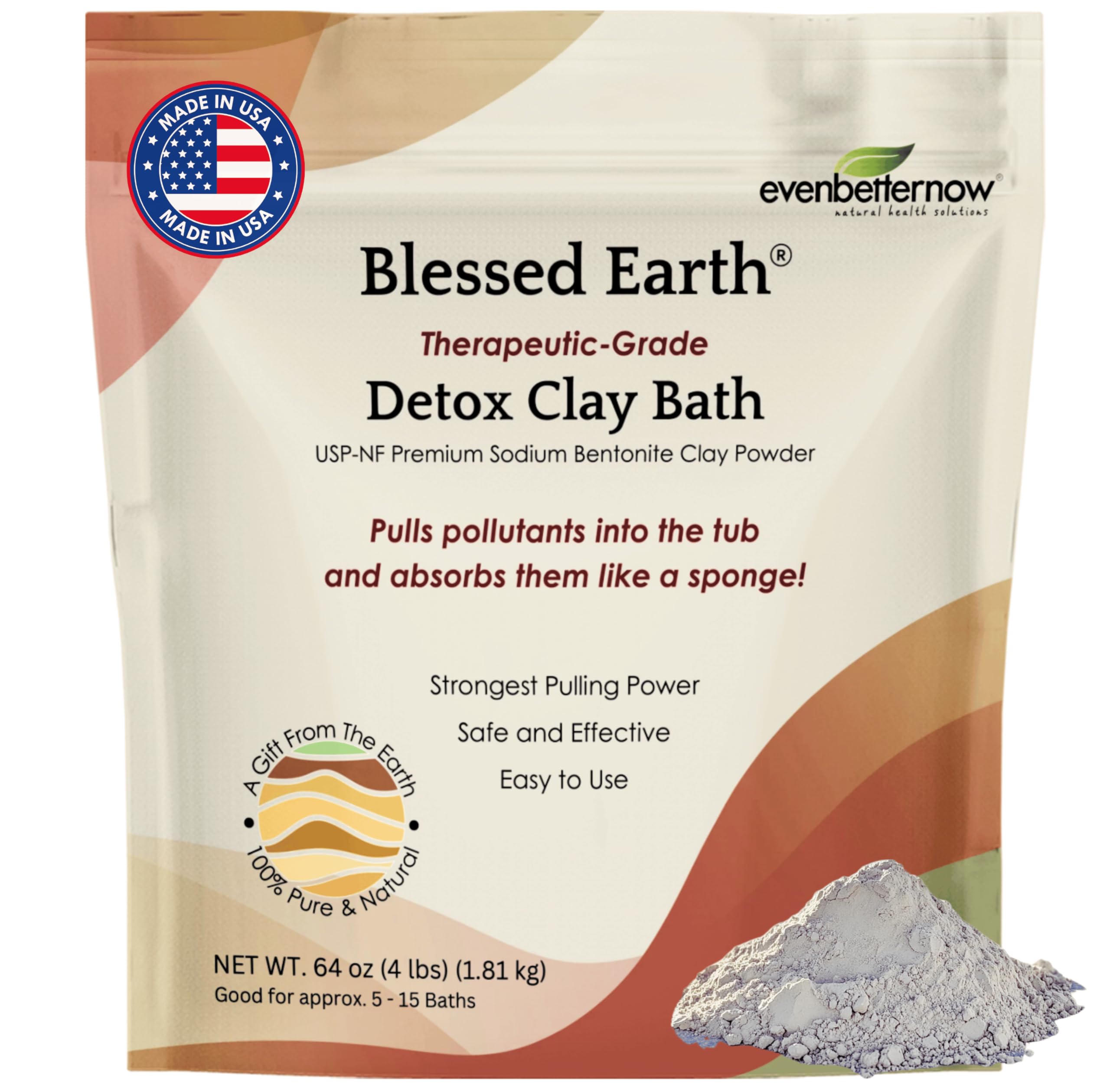 Blessed Earth Detox Clay Bath – 100% Pure Sodium Bentonite (4 lb) – EvenbetterNow