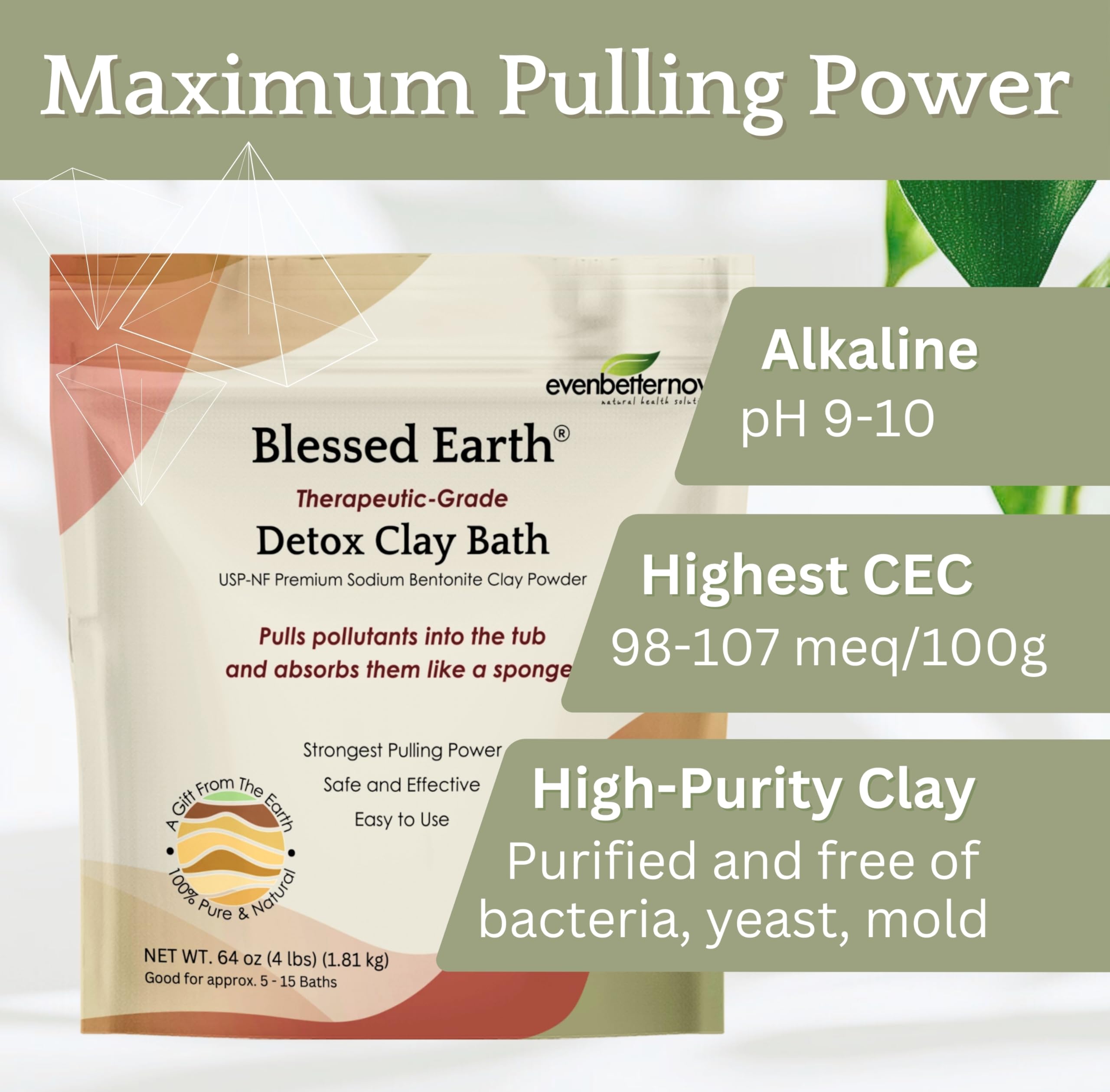 Blessed Earth Detox Clay Bath – 100% Pure Sodium Bentonite (4 lb) – EvenbetterNow