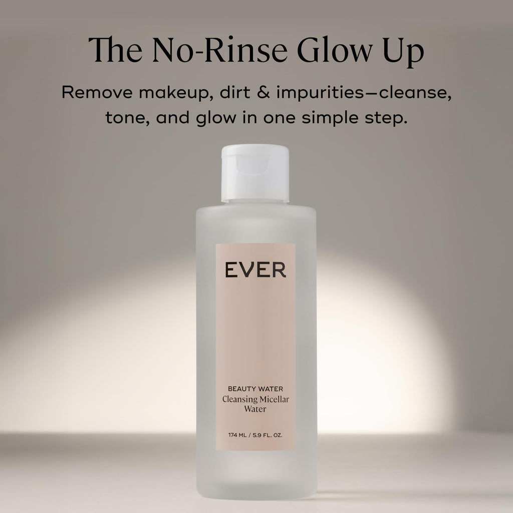 EVER Beauty Water Micellar Cleanser – Rose Water, Probiotics & Lactic Acid (5.9 fl oz)