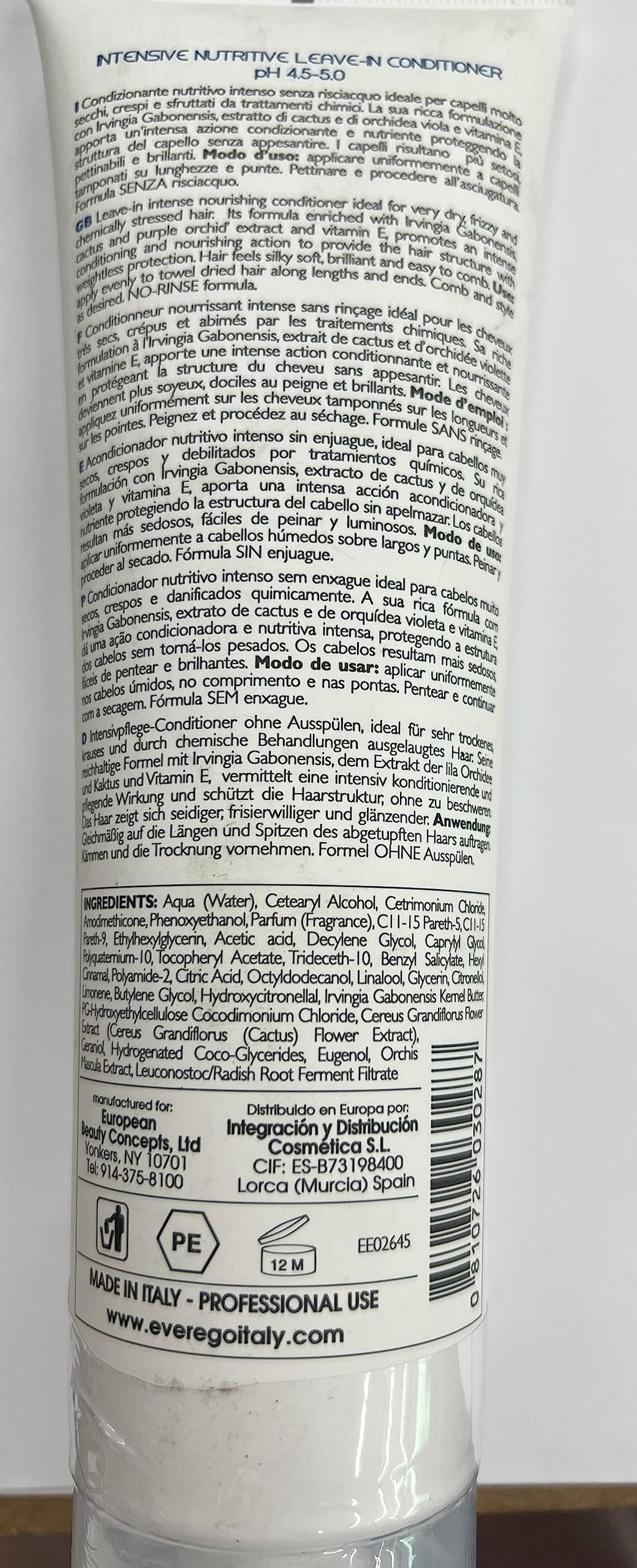 Ever Ego Nourishing Intensive Leave-In Conditioner 300 mL – Hydration for Damaged, Frizzy Hair
