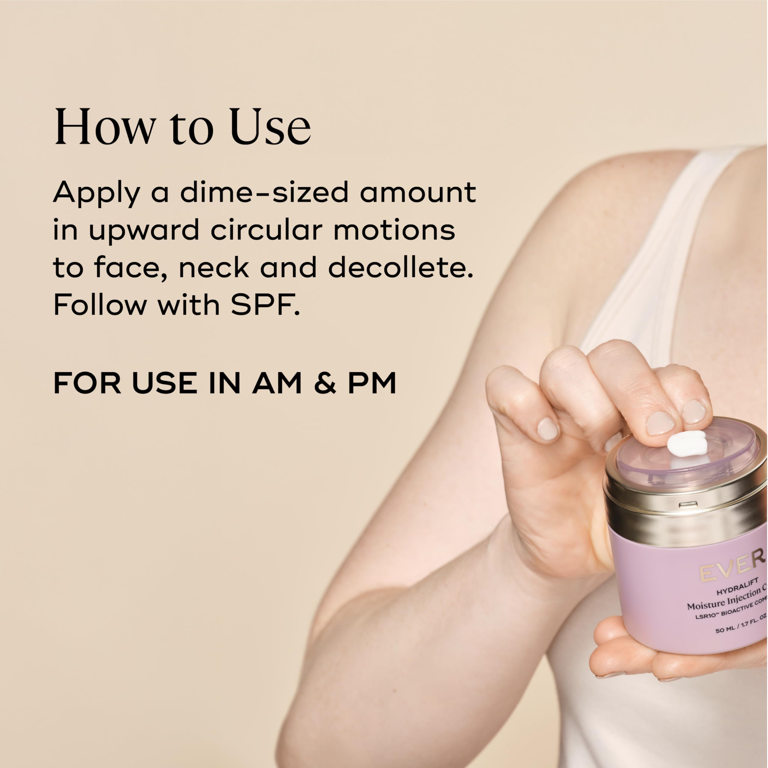 EVER Hydralift Moisturizer for Normal Skin – 70% Moisture Retention Boost, Clinically Tested to Reduce Aging Signs, 1.7oz (50ml) – Made in USA