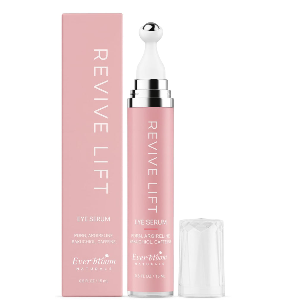 Everbloom Naturals Salmon DNA PDRN Eye Serum Roller with Bakuchiol, Argireline, and Caffeine