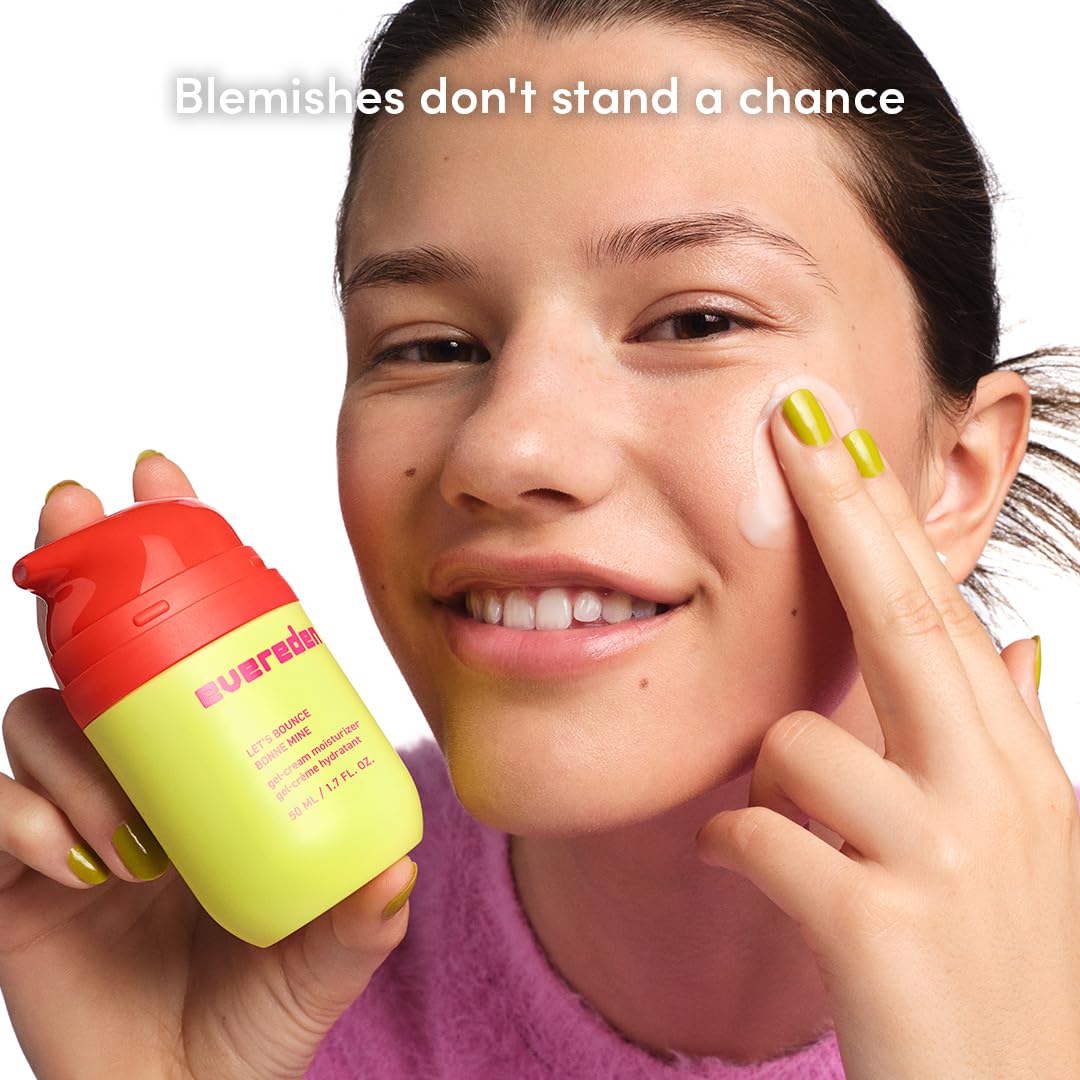Evereden Lets Bounce Gel-Cream: Lightweight, Non-Greasy Teen Moisturizer for Oily & Pimple-Prone Skin | Vegan