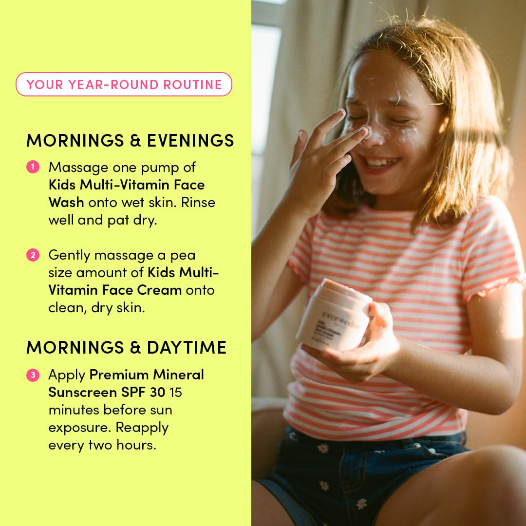 Evereden Kids Daily 1-2-3 Routine Bundle | Clean Vegan Skincare for Tweens + SPF 30 Melon