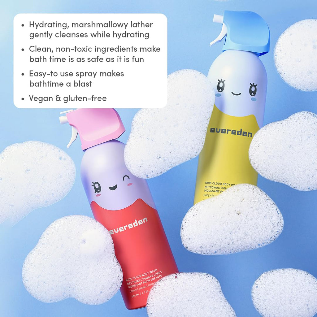 Evereden Kids Foam Soap Cloud Body Wash – Coconut Splash | Gentle, Playful Foamy Bath for Kids