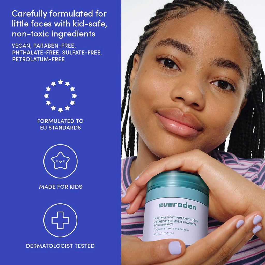 Evereden Daily 1-2-3 Routine: Fragrance-Free Kids Skincare Set — Cleanser, Hydration & SPF 30 Mineral Sunscreen