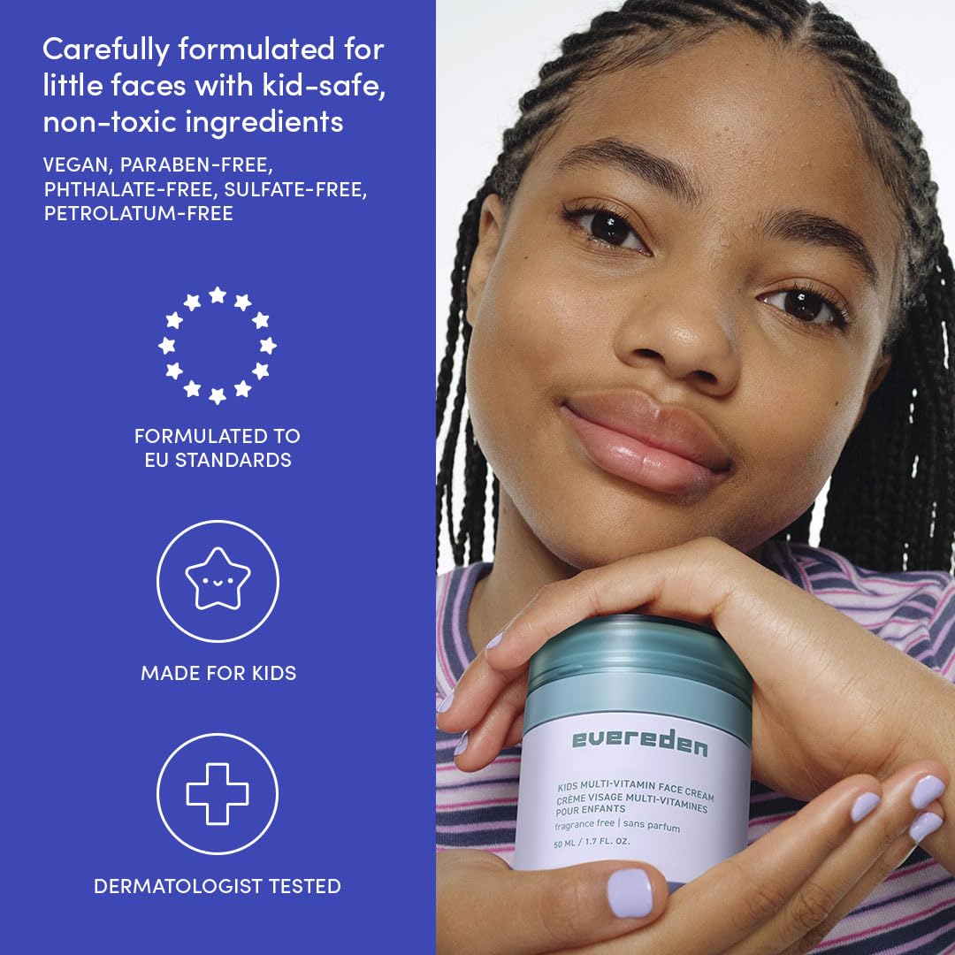 Evereden Daily 1-2-3 Routine: Fragrance-Free Kids Skincare Set — Cleanser, Hydration & SPF 30 Mineral Sunscreen