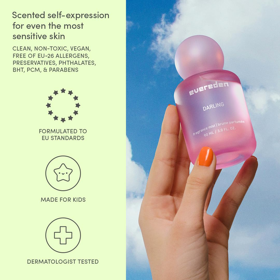 Evereden Darling Fragrance Hair & Body Mist – Clean Vegan Teen Scent with Collectible Bottle
