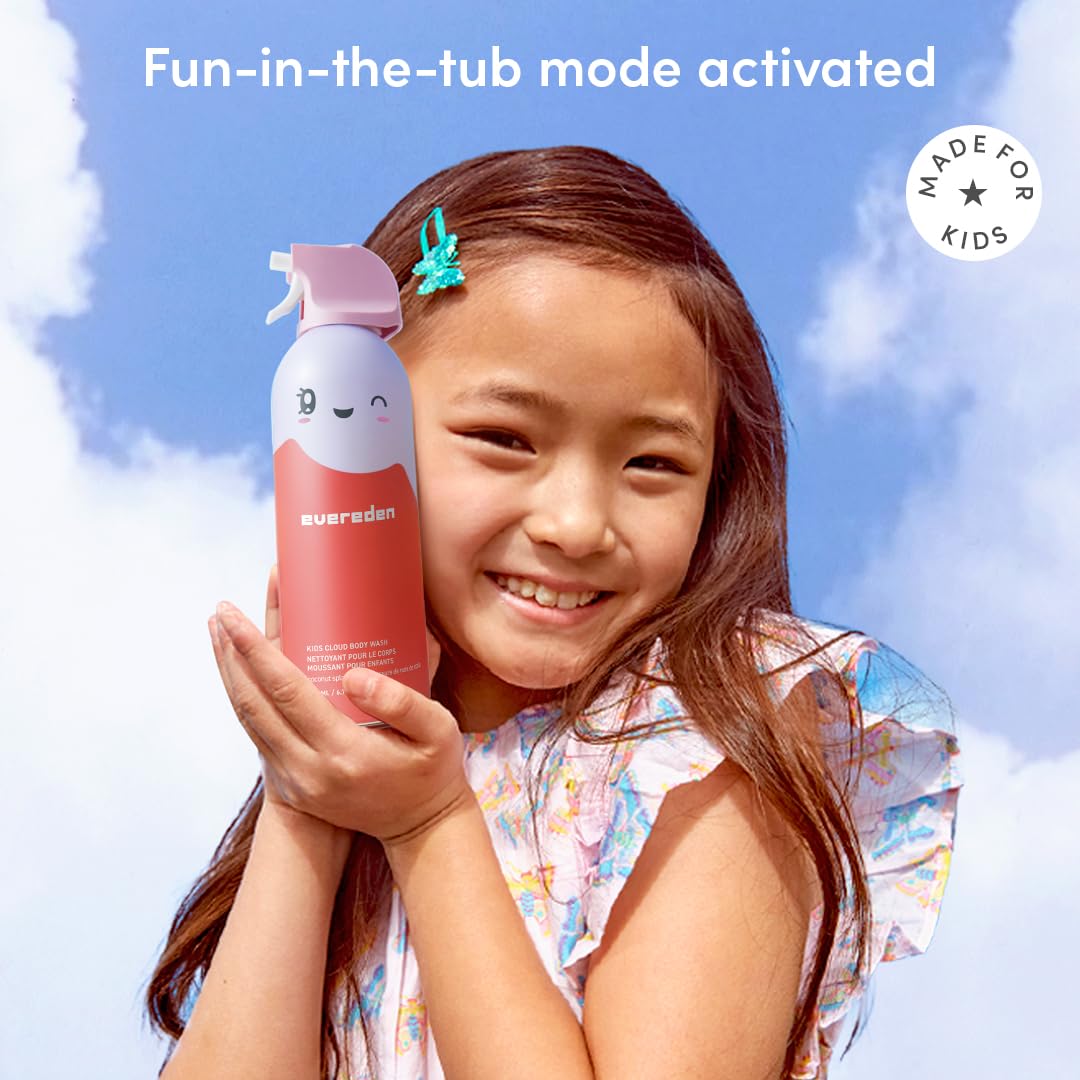 Evereden Kids Foam Soap Cloud Body Wash – Coconut Splash | Gentle, Playful Foamy Bath for Kids