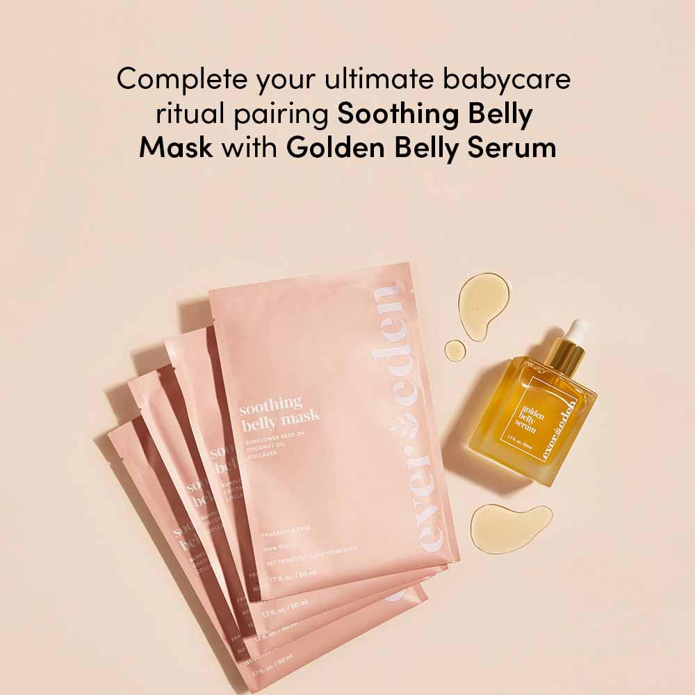 Evereden Soothing Belly Mask – Hydrating, Nourishing Pregnancy Skin Care (4-Pack)