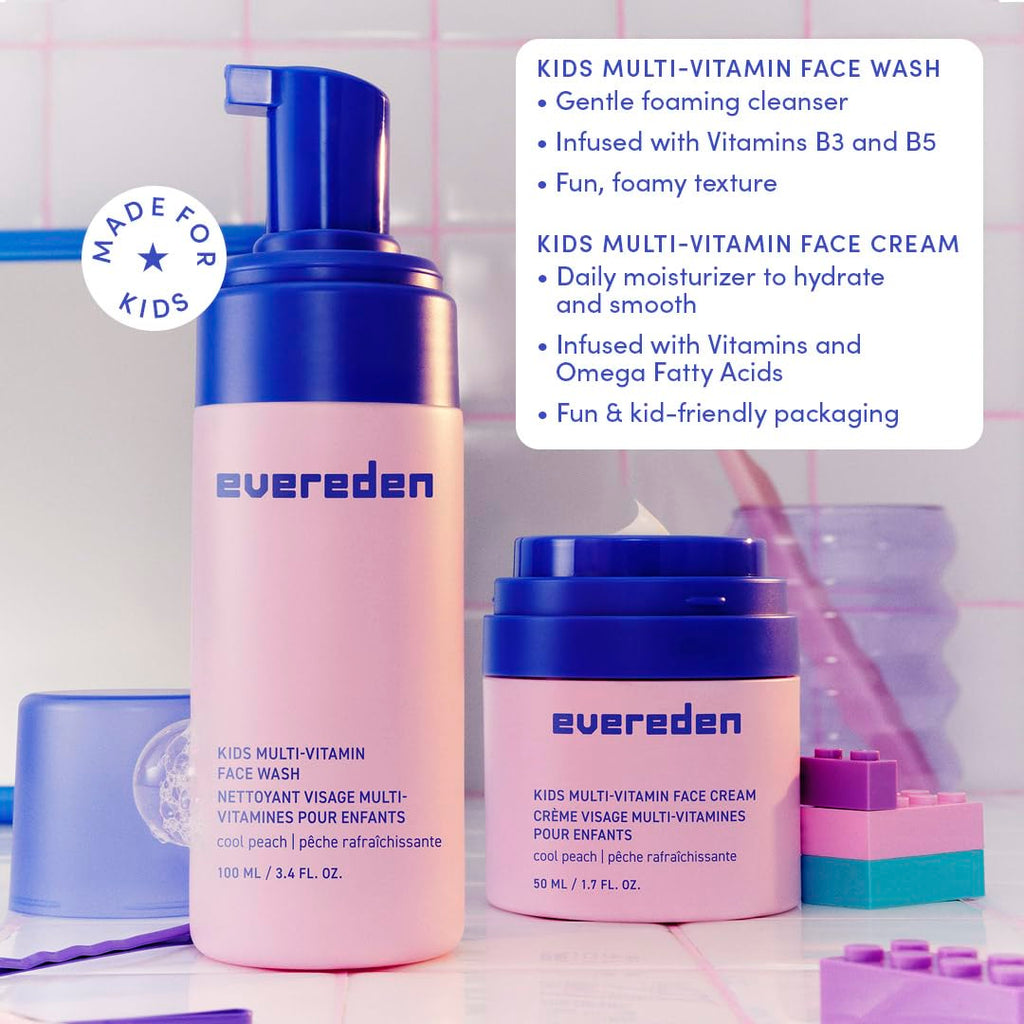 Evereden Happy Kids Routine: Multi-Vitamin Face Wash & Peach Lip Oil