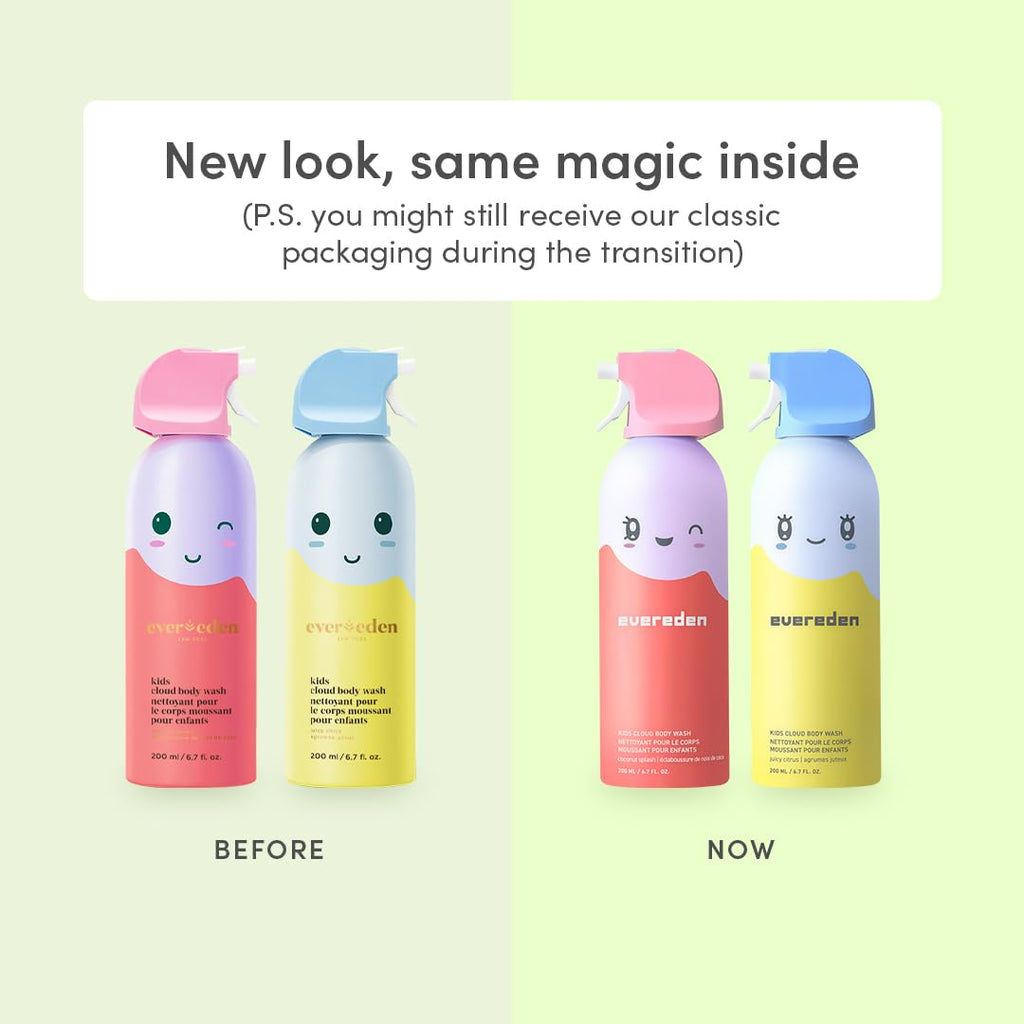 Evereden Kids Bathtime Trio: Detangler Shampoo, Conditioner & Cloud Body Wash – Clean, Vegan, No Sulfates