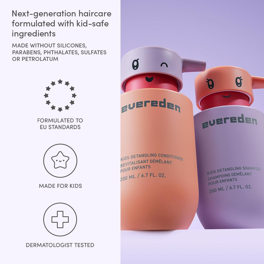 Evereden Kids Bathtime Trio: Detangler Shampoo, Conditioner & Cloud Body Wash – Clean, Vegan, No Sulfates