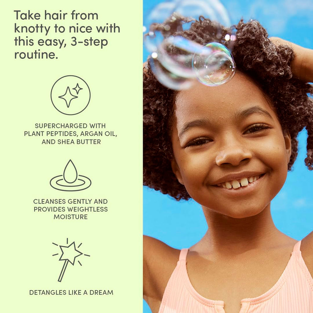 Evereden Kids Complete Haircare Set — Detangling Shampoo, Conditioner & Brush (Ages 3+)