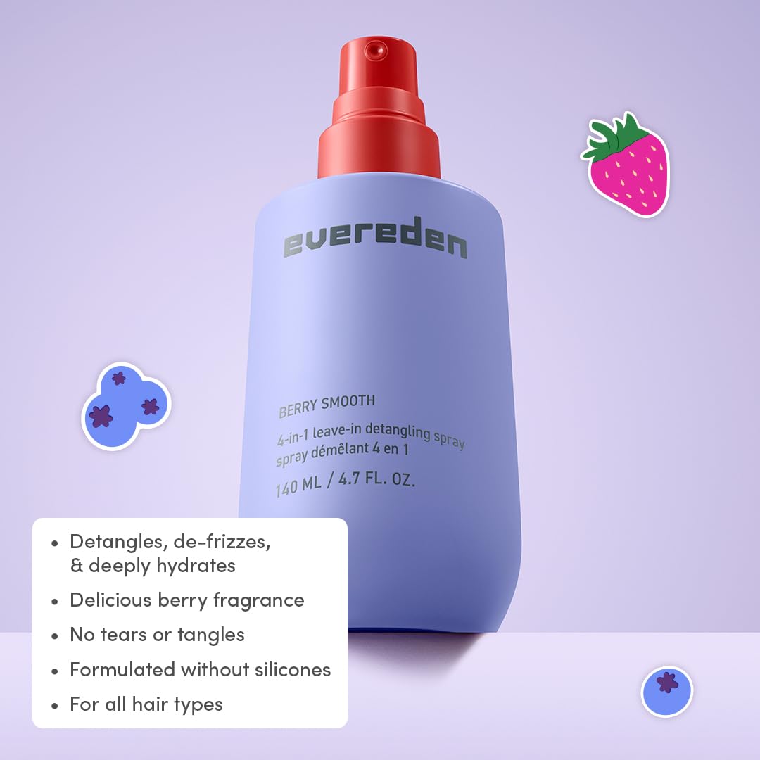 Evereden Kids Detangler Spray 4-in-1 | Detangle, Moisturize & Strengthen | Pack of 2