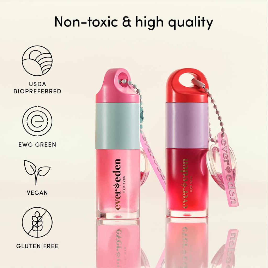 Evereden Kids Face Color Luxe Gift Set – Clean, Vegan Kids Makeup Kit with 3 Fantasy Crayons & Tinted Lip Oil