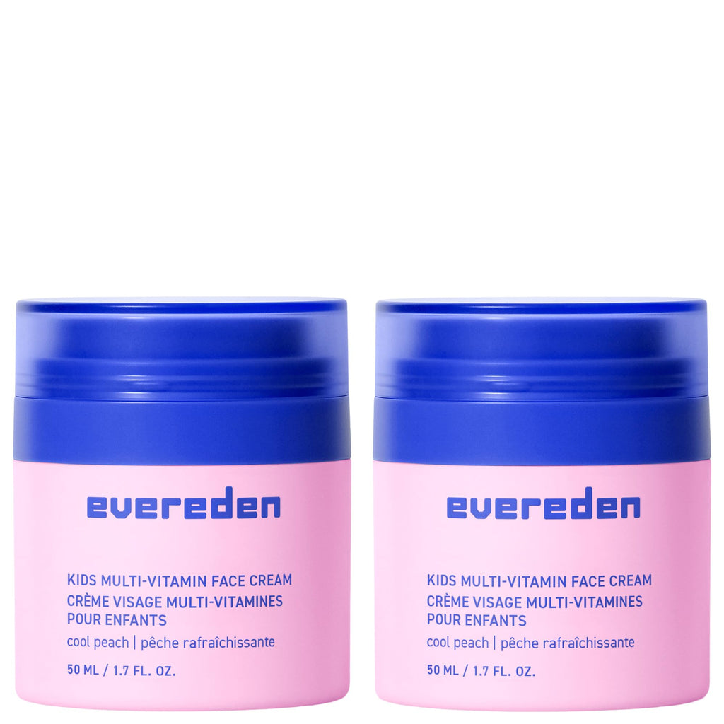 Evereden Kids Face Cream: Cool Peach, 1.7 oz – Clean, Non-Toxic Kids Moisturizer | Pack of 2