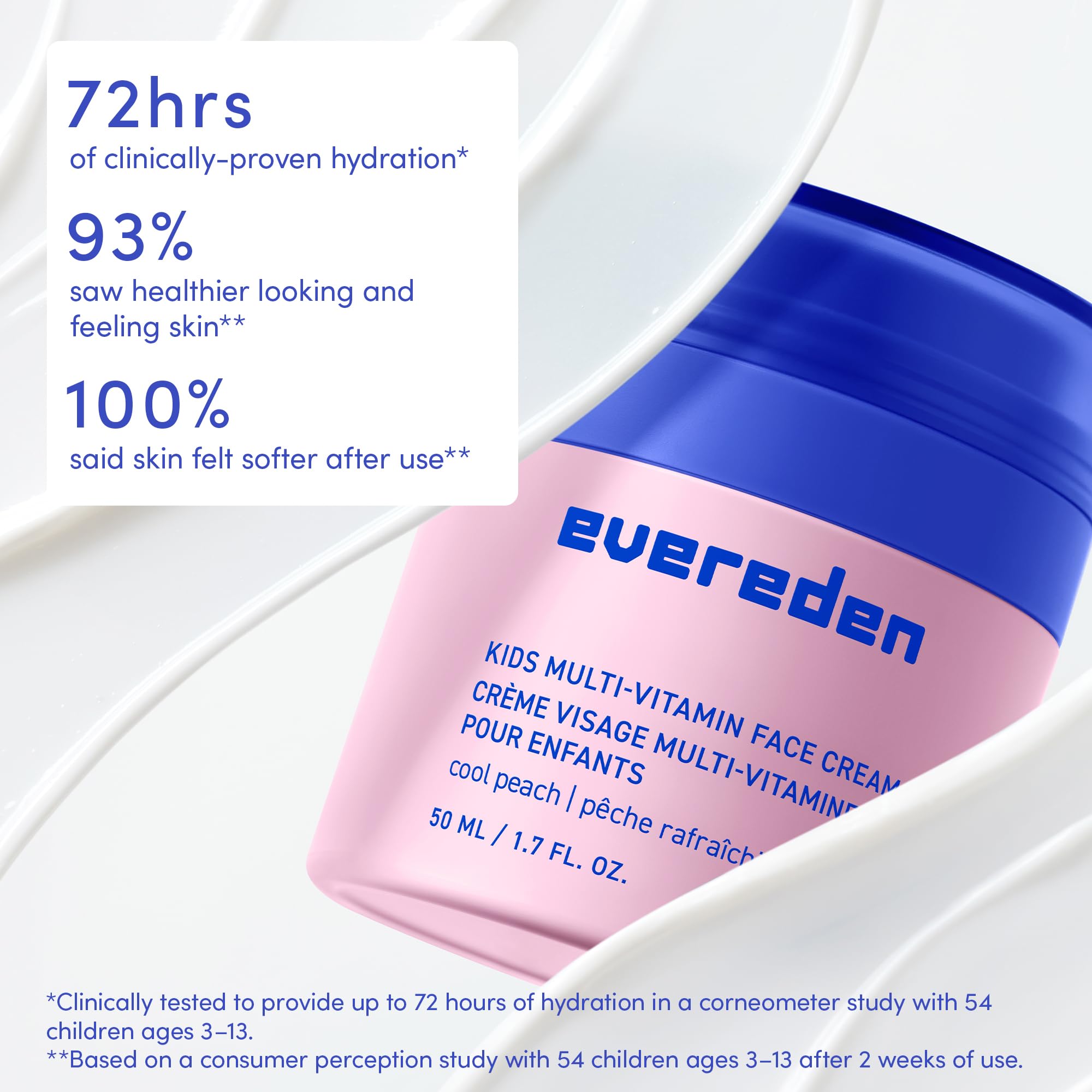 Evereden Kids Face Cream: Cool Peach, 1.7 oz – Clean, Non-Toxic Kids Moisturizer | Pack of 2