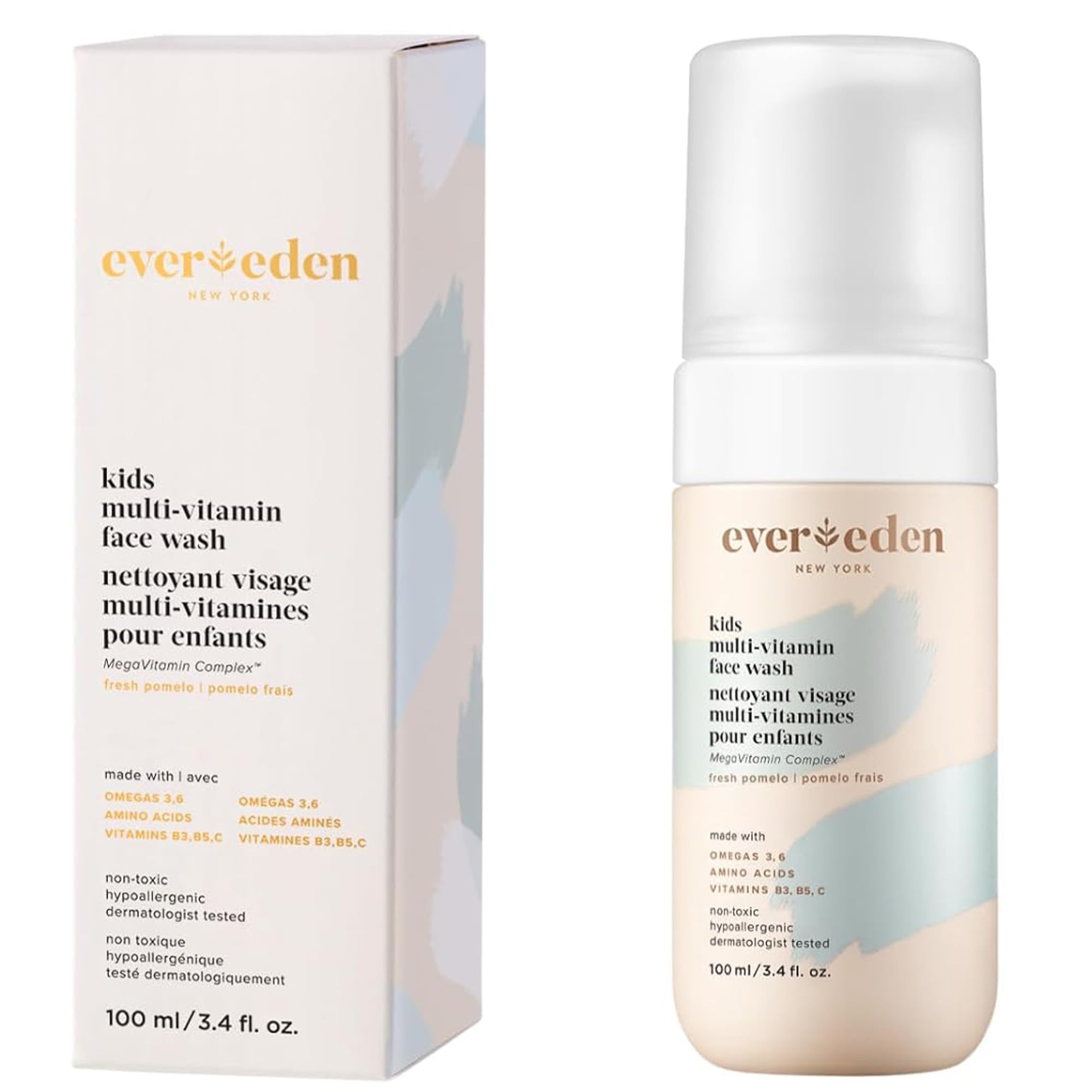 Evereden Kids Face Wash – Gentle Foaming Cleanser, Non-Toxic & Hypoallergenic