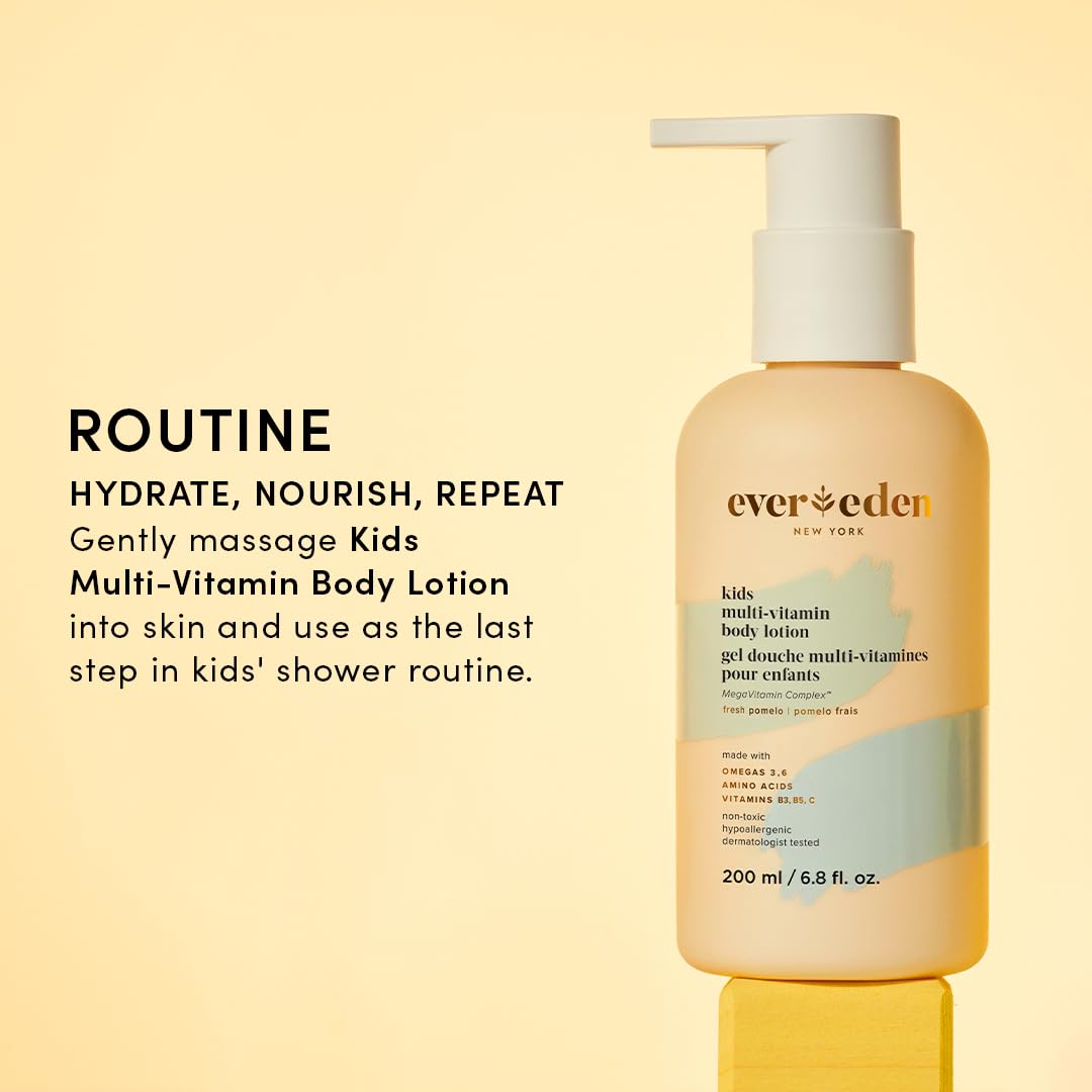 Evereden Kids Multi-Vitamin Body Lotion – Gentle, Non-Toxic Hydration with Fresh Pomelo (6.8 oz)