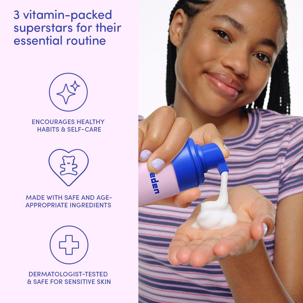 Evereden Kids Multi-Vitamin Hydrating Face Mist, Face Wash & Face Cream Set – Clean Vegan Skincare for Kids 6+
