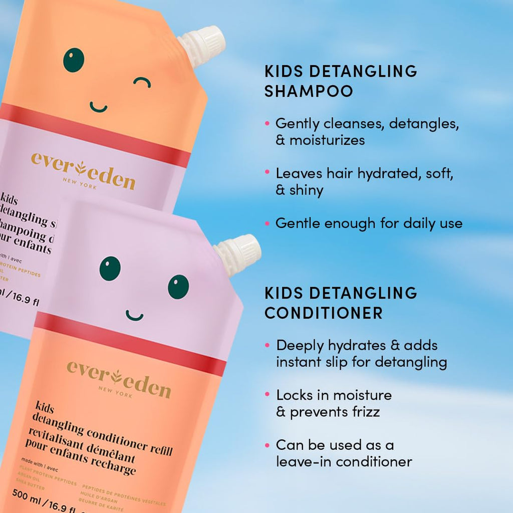 Evereden Kids Shampoo Refill 16.9 fl oz | Detangling, Clean, Non-Toxic for Gentle Kids Haircare
