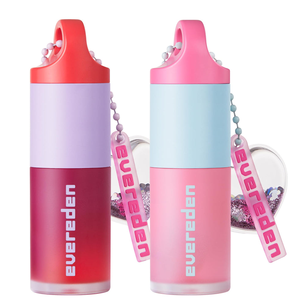Evereden Kids Tinted Lip Gloss Kit: Ruby Red & Sakura Pink | Non-Toxic, Vegan Hydrating Lip Oils for Kids