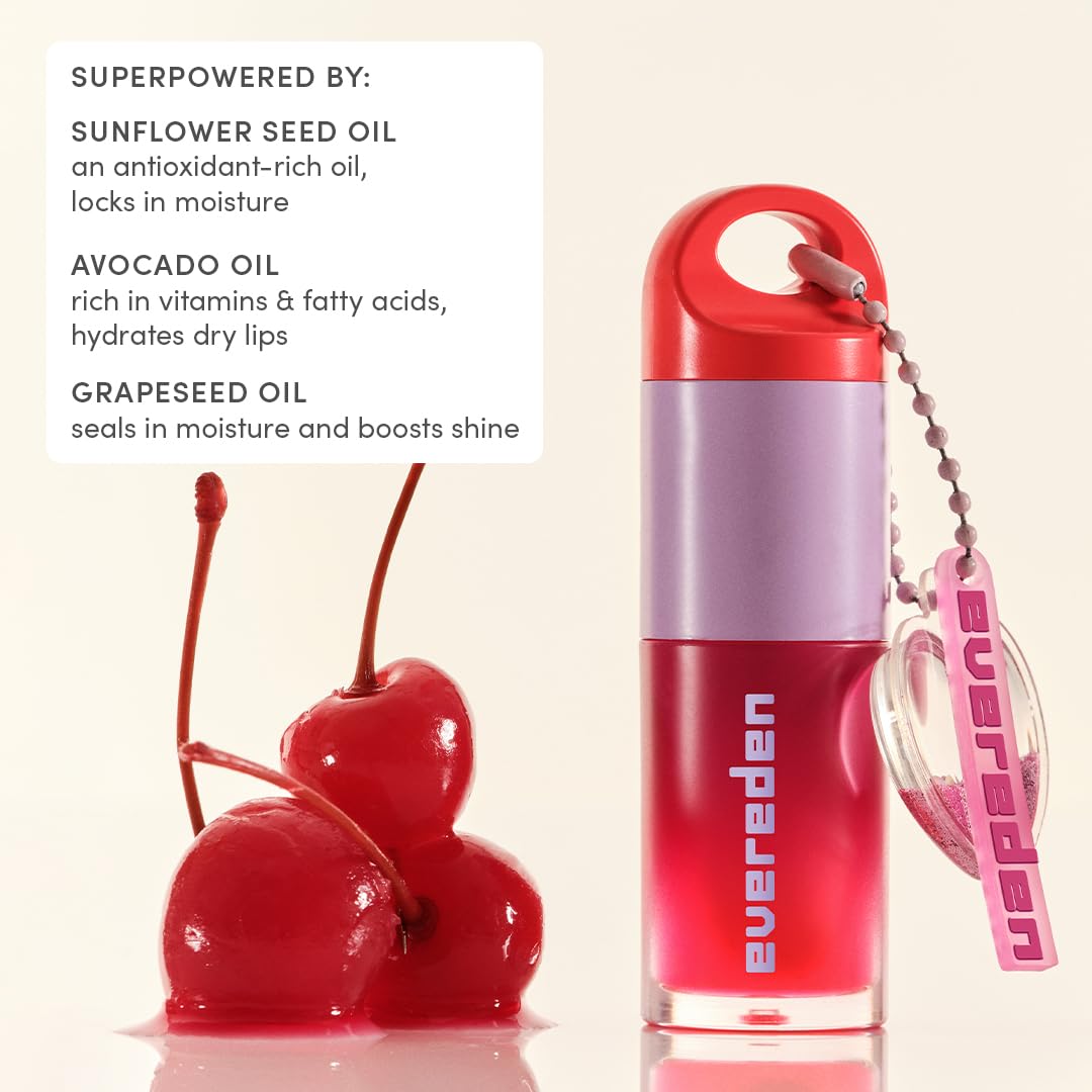 Evereden Kids Tinted Lip Gloss Kit: Ruby Red & Sakura Pink | Non-Toxic, Vegan Hydrating Lip Oils for Kids