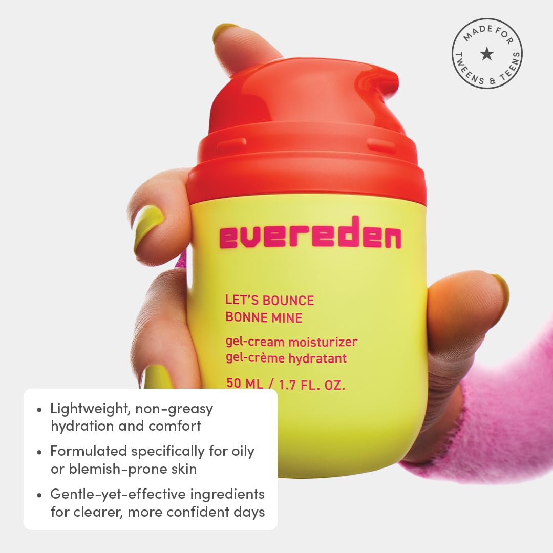 Evereden Preppy Skincare Collection with Triple Green Tea for Teens | Cleanser, Gel-Cream Moisturizer & Toner Pads