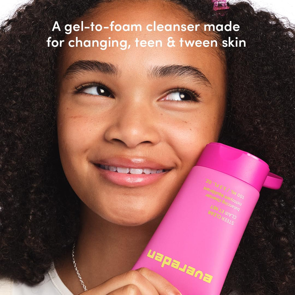 Evereden Preppy Skincare Collection with Triple Green Tea for Teens | Cleanser, Gel-Cream Moisturizer & Toner Pads