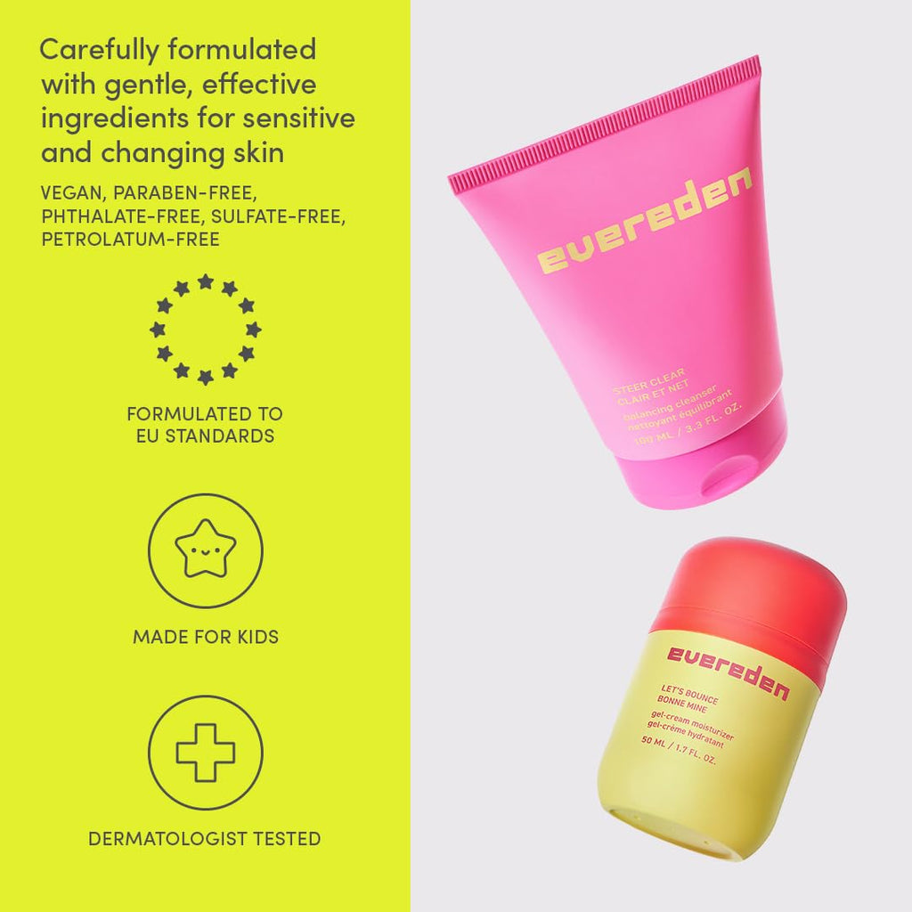 Evereden Lets Bounce Gel-Cream: Lightweight, Non-Greasy Teen Moisturizer for Oily & Pimple-Prone Skin | Vegan