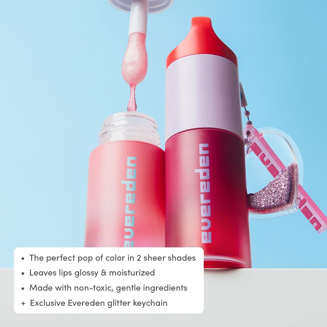 Evereden Kids Tinted Lip Gloss Gift Set – Ruby Red & Sakura Pink