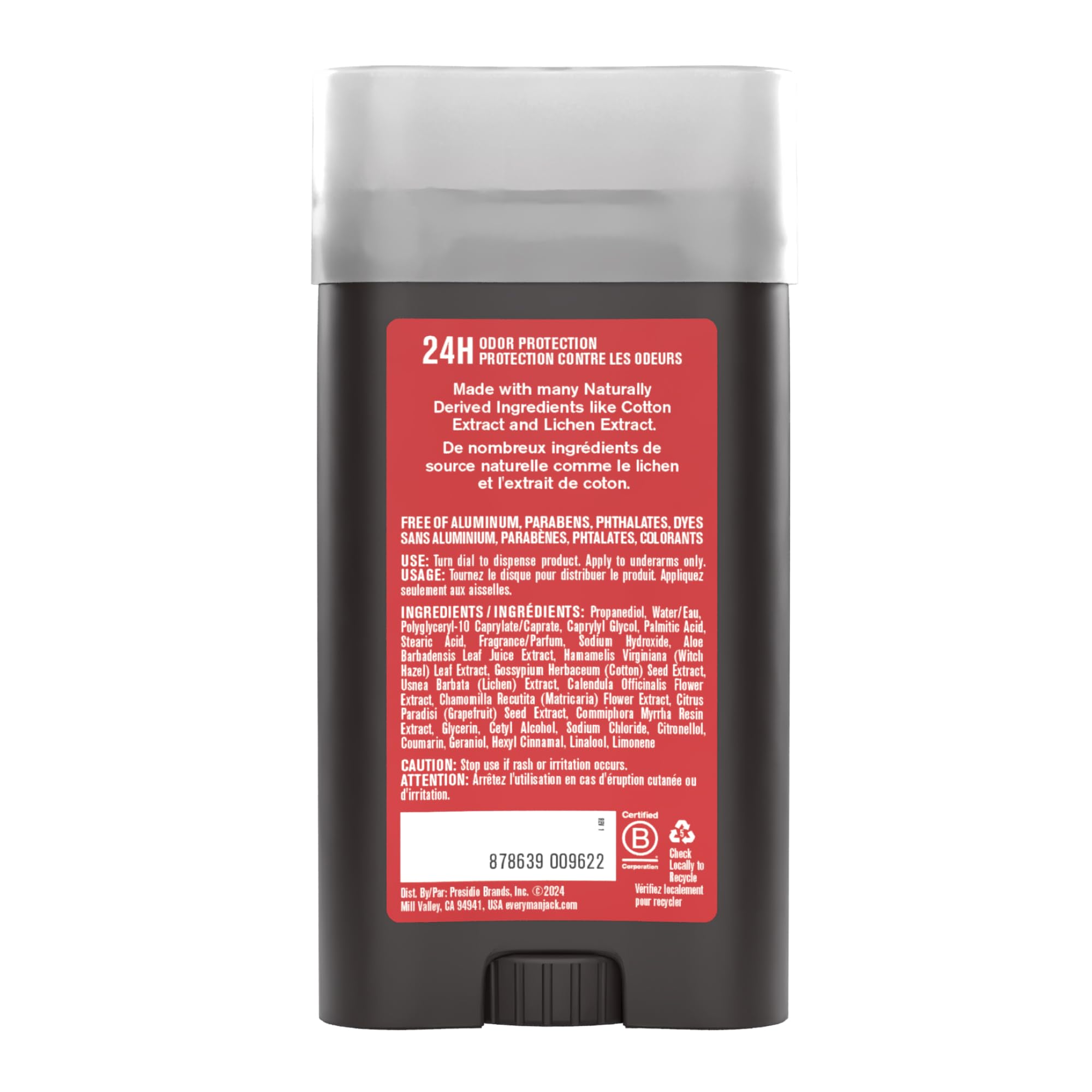 Every Man Jack Cedar & Red Sage Aluminum Free Deodorant – 3 oz, 4 Pack