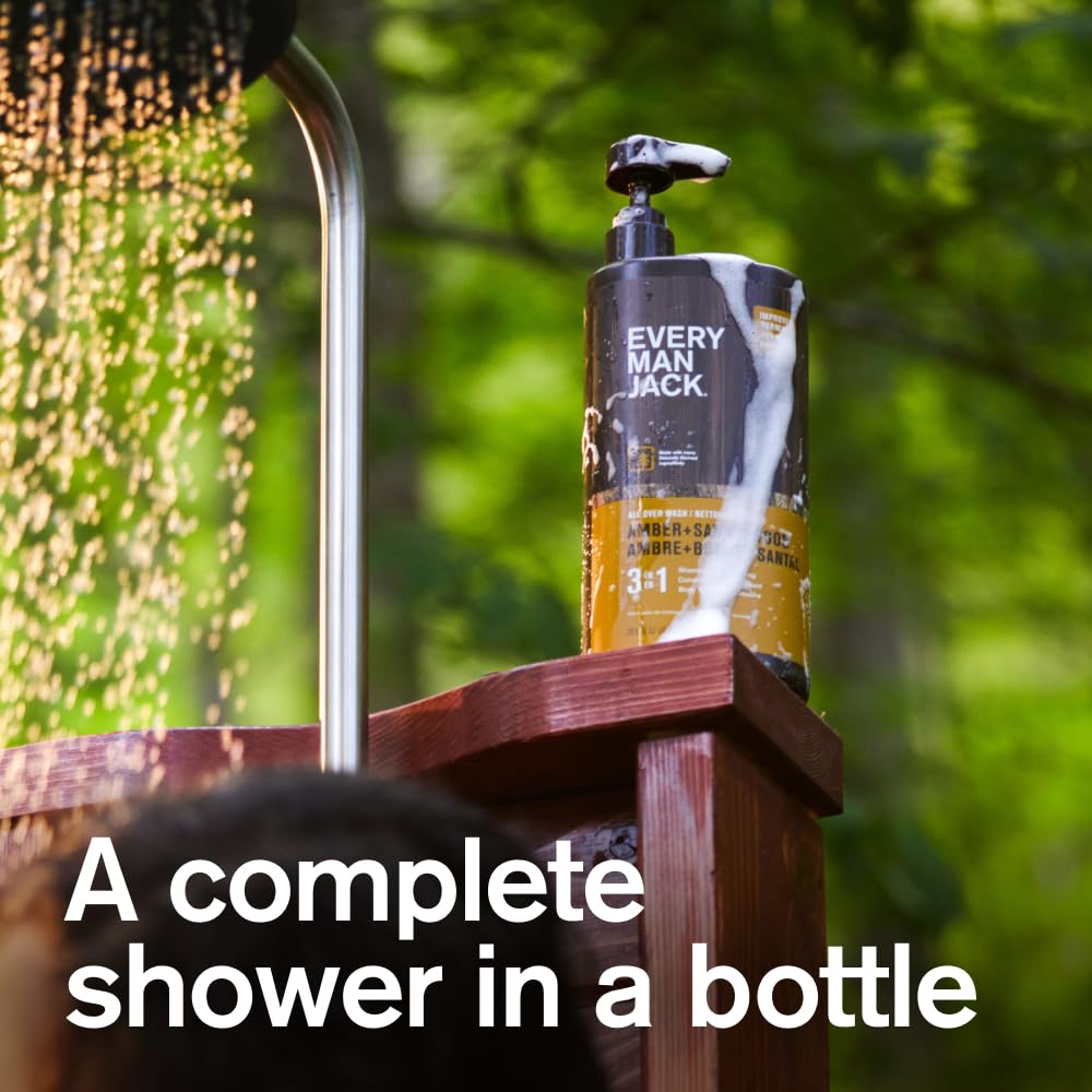 Every Man Jack Amber + Santalwood Hydrating 3-in-1 Wash – 28.8oz (2-Pack)