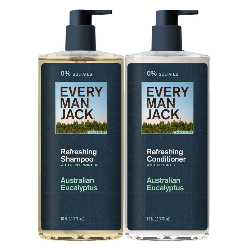 Every Man Jack Shampoo & Conditioner Set – Australian Eucalyptus, 2 x 16 oz