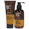 Every Man Jack Beard + Face Wash & Lotion Set – Sandalwood Scent | Naturally Cleanse & Condition
