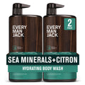Every Man Jack Men’s Hydrating Body Wash – Sea Minerals + Citron, 2 Bottles, 33.8 fl oz