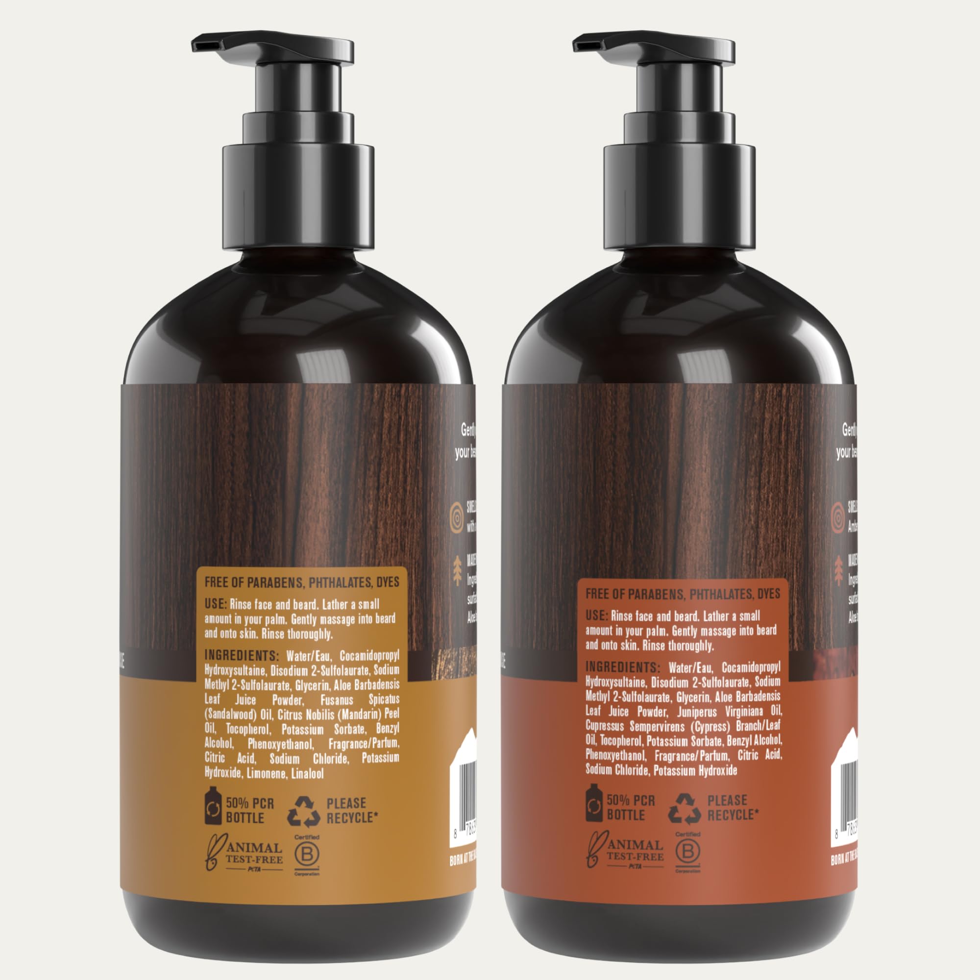 Every Man Jack Beard + Face Wash Sandalwood & Aged Bourbon Bundle – 2 x 6.7 fl oz