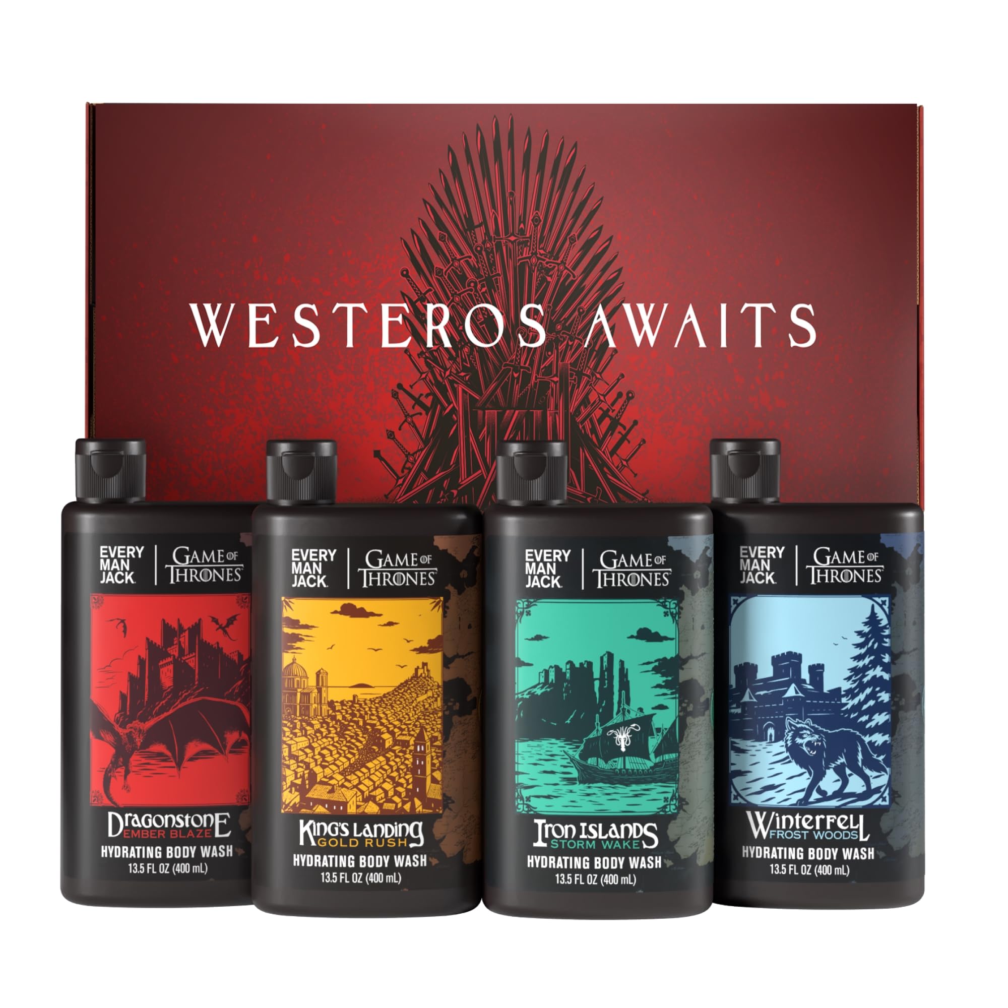 Every Man Jack Game of Thrones Body Wash Gift Set — 4 Westeros-Inspired Scents